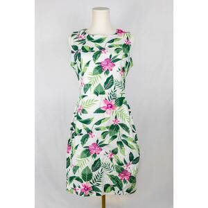 Old Navy Size M Dress Sleeveless Bodycon Floral Print Pink Green